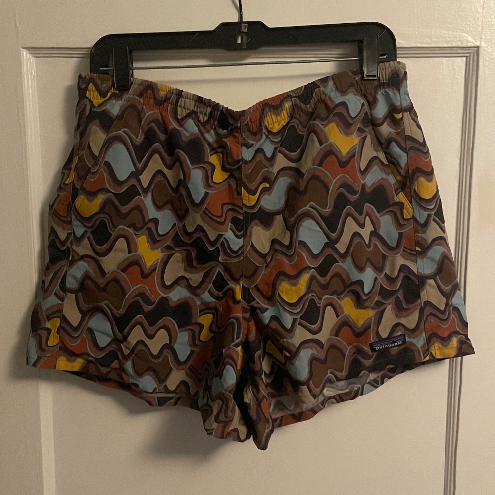 Womens Patagonia Baggies 5in Shorts, small currents - dulse wave, size Large NWT